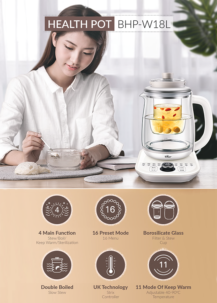 Bear Multi Function Health Pot BHPW18L Catalog Bear Malaysia